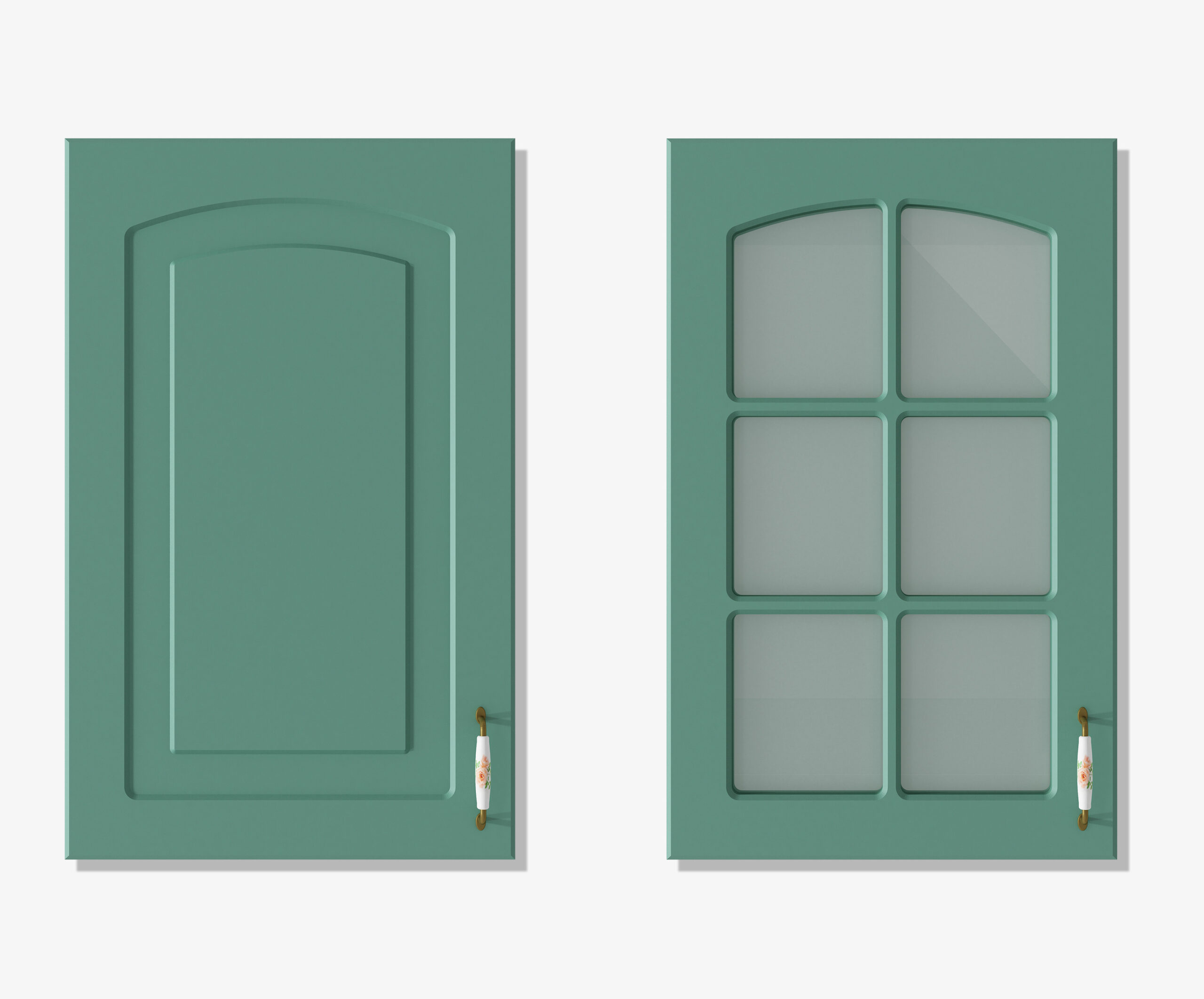 Doors for kitchen cabinets 3D rendering